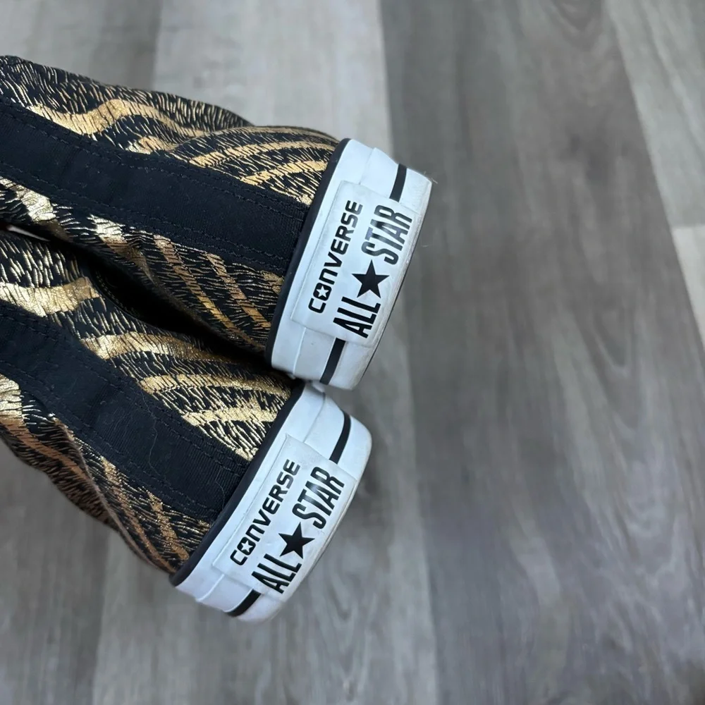 Converse All Star High Top Gold and Black Women's size 7.5 Sneaker - Picture 7 of 14